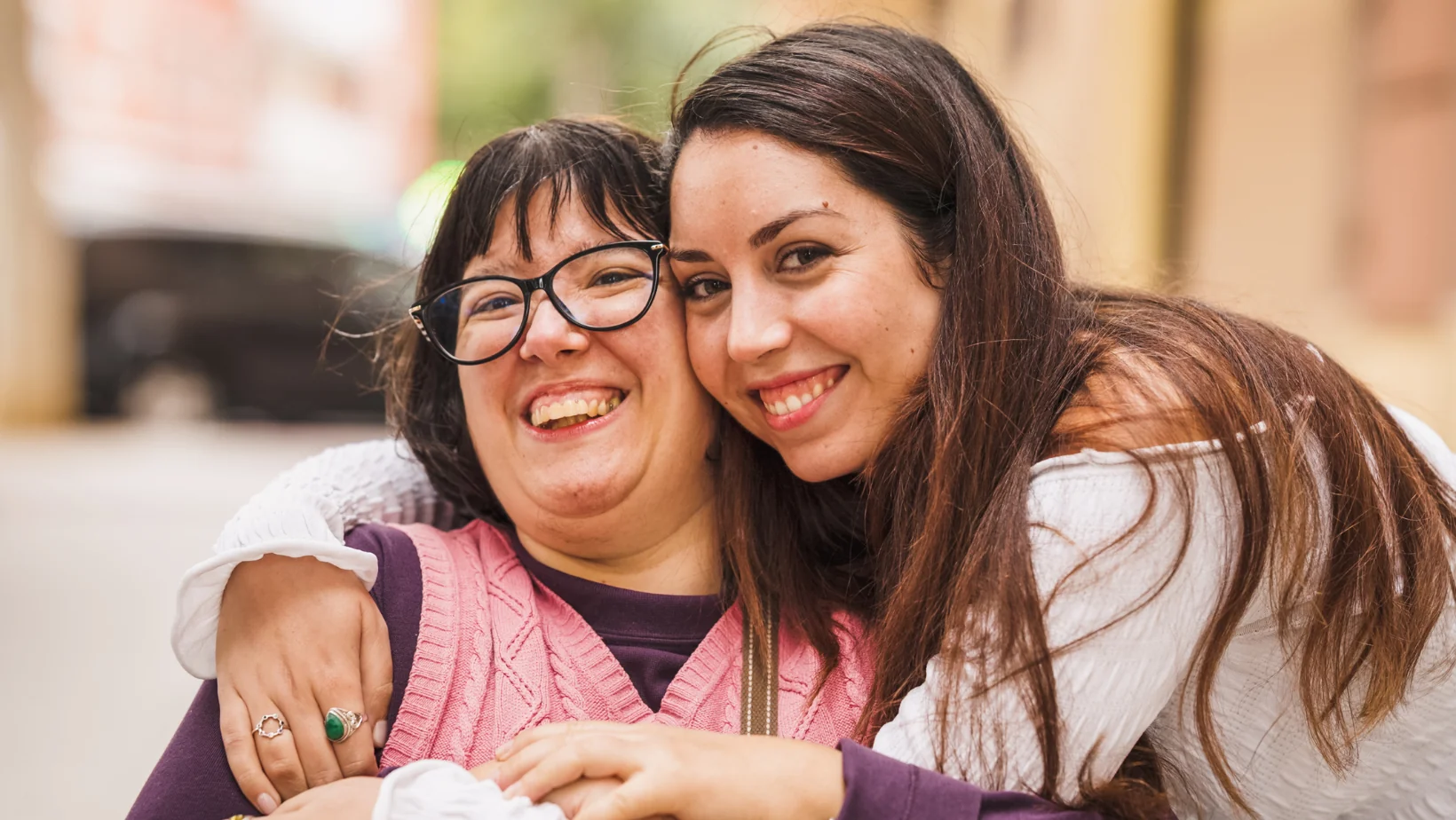 Women hugging